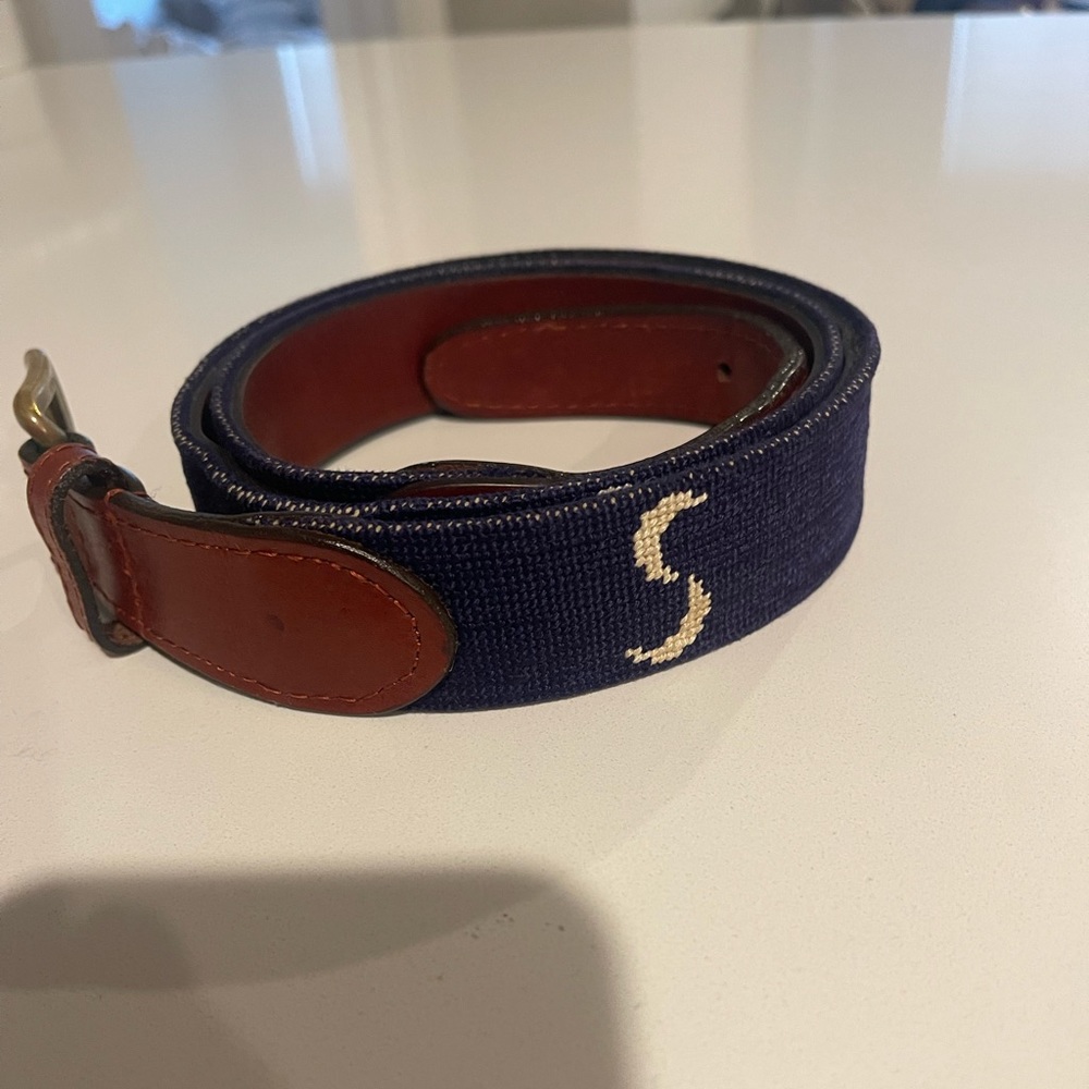 Authentic Sebonack belt- Smathers & Branson Hand Stitched Needle Point